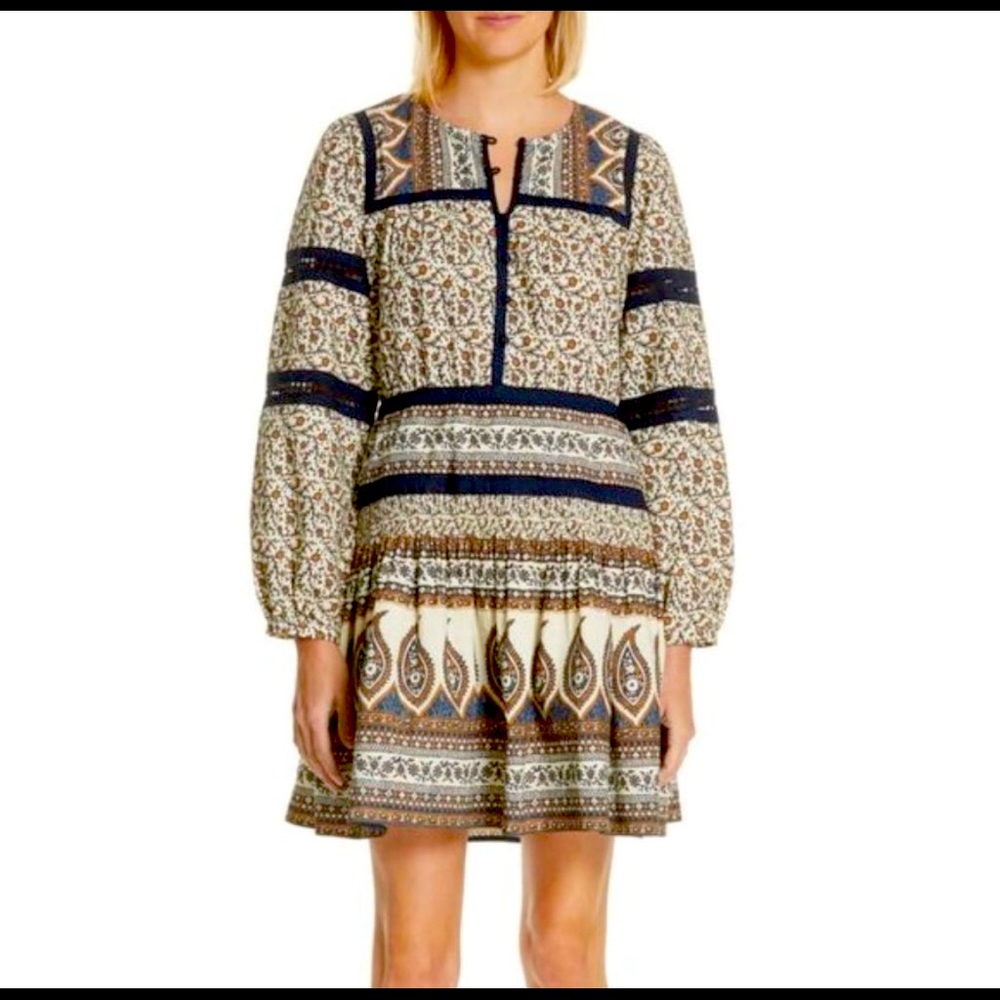 NEW Sea Contrast Binding Print Boho Dress 4